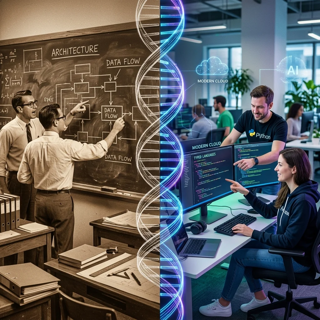 A dark developer workspace with glowing screens — representing the Blackboard Studios environment